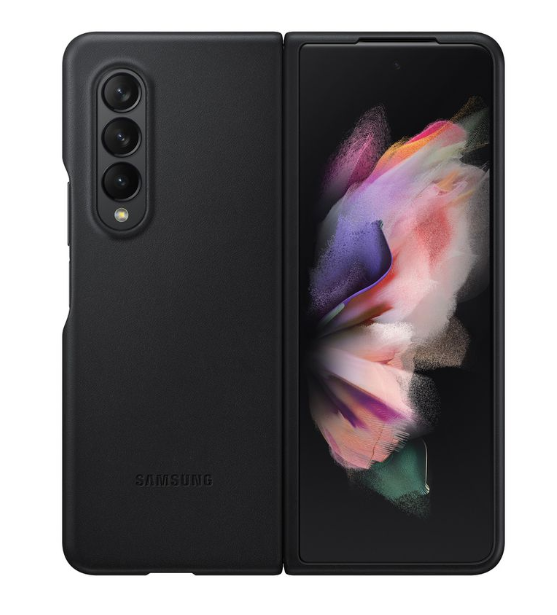 Samsung Galaxy Z Fold3 5G Leather Cover - Black (Open Stock)