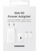 Samsung Original USB PD Type-C Fast Wall Charger 15W With Cable - White