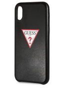 Guess - PU Leather Case Triangle Logo for iPhone X- Black