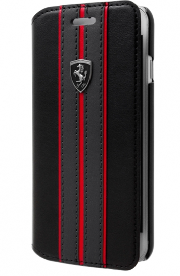 Ferrari BOOKTYPE case black stripe iPhone XS Max /XR- BLACK