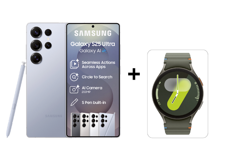 Samsung Galaxy S25 Ultra 5G 256GB DS Titanium Silver Blue + Galaxy Watch7 44mm Green  [PRE-ORDER]